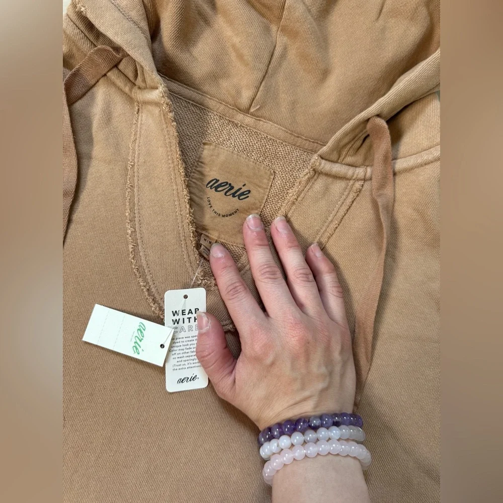 NWT Aerie Tan Hoodie OVERSIZED FIT - Picture 5 of 6